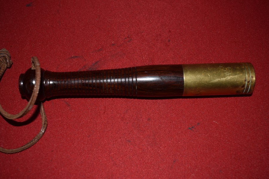 BRASS/STEEL HEADED COSH WITH ROSEWOOD HANDLE-SOLD